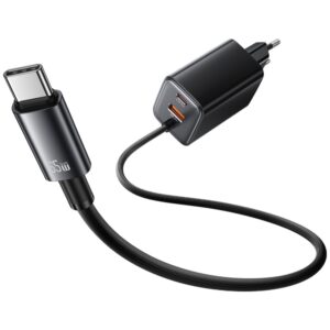 USAMS JC Series CC266 65W GaN Fast Charger 2xUSB-C 1xUSB-A juodos spalvos - Image 2