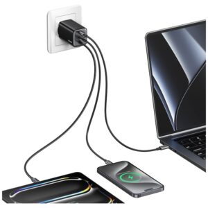 USAMS JC Series CC266 65W GaN Fast Charger 2xUSB-C 1xUSB-A juodos spalvos - Image 5