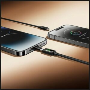 Cable USAMS U92 30W USB-C į Lightning 1.2m juodos spalvos - Image 2