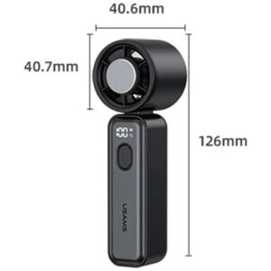 USAMS Ice-Cooling Digital High-Speed Fan 2000mAh juodos spalvos - Image 4