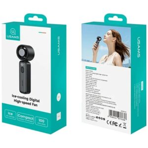 USAMS Ice-Cooling Digital High-Speed Fan 2000mAh juodos spalvos - Image 7