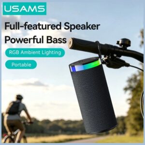USAMS YX018 Portable Bluetooth 5.4 Wireless Speaker juodos spalvos - Image 3