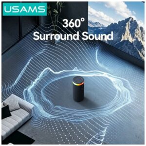 USAMS YX018 Portable Bluetooth 5.4 Wireless Speaker juodos spalvos - Image 4