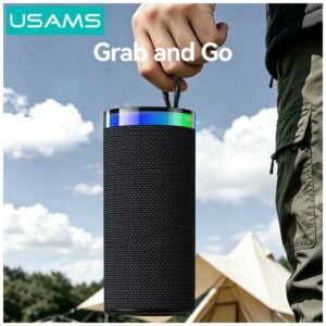 USAMS YX018 Portable Bluetooth 5.4 Wireless Speaker juodos spalvos - Image 5