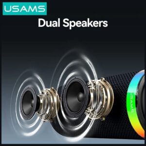 USAMS YX018 Portable Bluetooth 5.4 Wireless Speaker juodos spalvos - Image 6