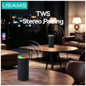 USAMS YX018 Portable Bluetooth 5.4 Wireless Speaker juodos spalvos - Image 9