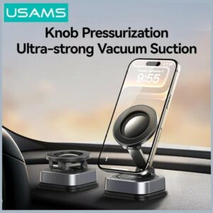 USAMS ZJ093 Universal Magnetic Phone Holder for Car, Home and Office juodos spalvos - Image 10