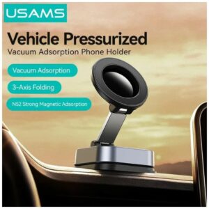 USAMS ZJ093 Universal Magnetic Phone Holder for Car, Home and Office juodos spalvos - Image 2