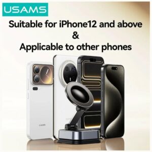 USAMS ZJ093 Universal Magnetic Phone Holder for Car, Home and Office juodos spalvos - Image 3