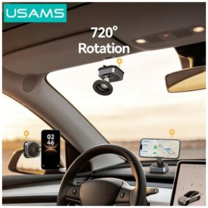 USAMS ZJ093 Universal Magnetic Phone Holder for Car, Home and Office juodos spalvos - Image 4