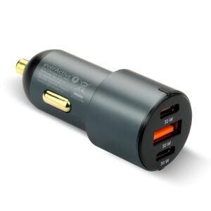 Automobilinis įkroviklis everActive CC-40Q su USB QC3.0 prievadu ir 2× USB-C PD 60 W - Image 2