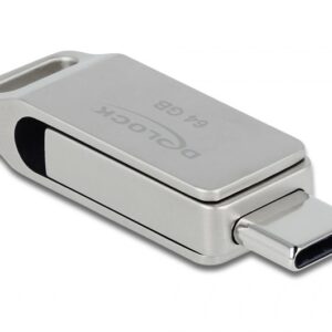 DeLOCK 54075 USB atmintukas 64 GB USB Type-A / USB Type-C 3.2 Gen 1 (3.1 Gen 1) Sidabras - Image 1