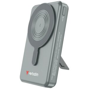 Powerbank Verbatim Charge n Go 10000mAh with stand Magnetic Wireless TFT display 2xUSB-C cable grey