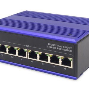 ASSMANN Electronic DN-651121 tinklo komutatorius Gigabit Ethernet (10/100/1000) Maitinimas per Eternetą (PoE) Juoda, Mėlyna - Image 1