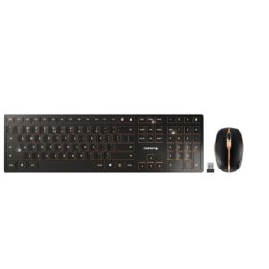CHERRY DW 9100 SLIM klaviatūra Pelė įskaityta Universalus RD belaidis ryšys + „Bluetooth“ QWERTY Anglų (JAV) Juoda