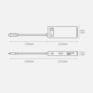 Baseus HUB Metal Gleam serijos 7-in-1 daugiafunkcis (Type-C į 2x USB 3.0, PD 100W / HDMI 4K 30Hz / RJ45 1Gbps, Type-C pagrindinis) pilkas (WKWG020113) - Image 17
