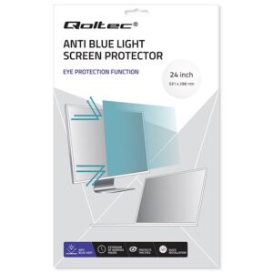 Qoltec 51076 Anti Blue Light filtras 24" | 16:9 | Akių apsauga | Apsauga nuo akinimo