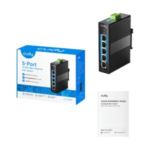 Cudy 5-Port 10/100 Mbps Industrial PoE+ Switch, IF1005P 2.0 Fast Ethernet (10/100) Maitinimas per Eternetą (PoE) Juoda - Image 3