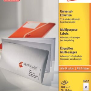 Avery 3652Z lipni etiketė Stačiakampis Balta 2100 vnt