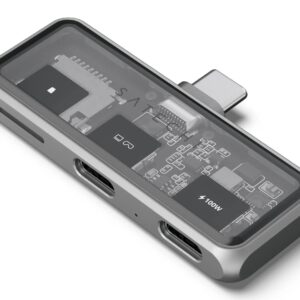 Satechi ST-HXRSDM knyginių kompiuterių dokas / jungčių replikatorius Prijungimas USB 3.2 Gen 2 (3.1 Gen 2) Type-C Pilka