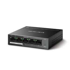 Mercusys MS105GP stalinis tinklo komutatorius, Gigabit Ethernet (10/100/1000), 5 prievadai, palaiko PoE+, juodos spalvos - Image 2