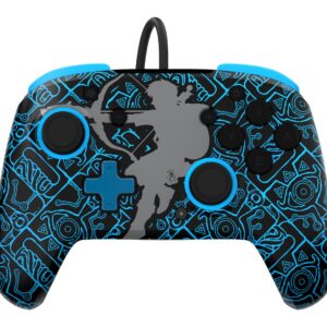 PDP Rematch: Sheikah Shoot Juoda, Mėlyna USB Žaidimų pultelis Analoginis / skaitmeninis Nintendo Switch, Nintendo Switch Lite, „Nintendo Switch“ OLED - Image 1