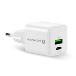 EVERACTIVE tinklo įkroviklis 1× USB, 1× USB-C Quick Charge 3.0 20 W, baltas - Image 3