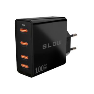 Sieninis įkroviklis USB-Cx4 PD 100W GAN juodas