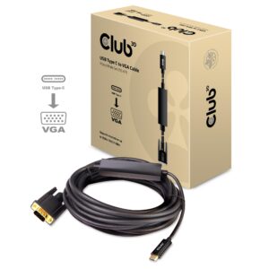 CABLE USB-C TO VGA 5M/M/M CAC-1512 CLUB3D - Image 1