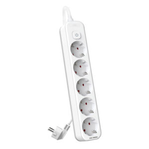 Ilgiklis 5 lizdų/3 m su jungikliu, su įžeminimu, baltos spalvos - Image 1