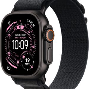Apple Watch Ultra 3 GPS + Cellular 49mm Black Titanium Case with Black Alpine Loop - Large,Model A3281 MF0X4QI/A