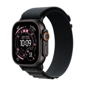 Apple Watch Ultra 3 GPS + Cellular 49mm Black Titanium Case with Black Alpine Loop -Large,Model A3281, MF0X4QR/A