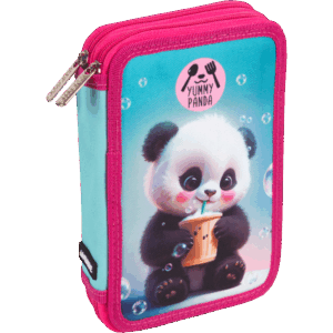 Penalas deVENTE Yummy Panda, dviejų skyrių, 21x14x5,2 cm, rožinės spalvos