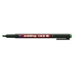 Permanentinis žymeklis Edding 143 B OHP, kirstu galiuku, 1-3mm, žalios spalvos - Image 1