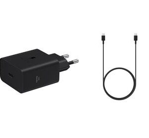 EP-T6010NBE + EP-DA705BBE Samsung USB-C 60W Travel Charger + USB-C/USB-C Data Cable 3A juodos spalvos (OOB Bulk)