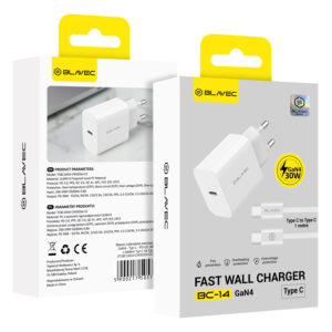 Blavec Wall charger BC-14 GaN4 - Type C - PD QC 30W 3A with Type C to Type C cable (TCBC14G4-CW303A+CC) white - Image 5