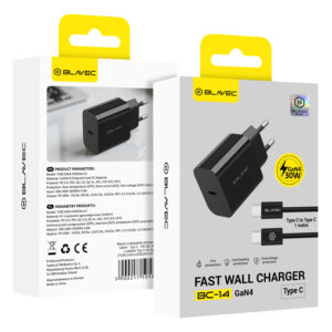 Blavec Wall charger BC-14 GaN4 - Type C - PD QC 30W 3A with Type C to Type C cable (TCBC14G4-CB303A+CC) black - Image 5