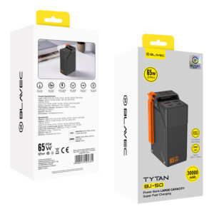 Blavec Power Bank 30000mAh BJ-50 Tytan 65W - 2x Type-C + 2x USB-A (PBBJ50B) juodos spalvos - Image 8