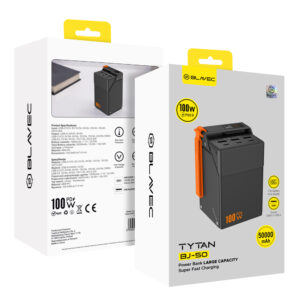 Blavec Power Bank 50000mAh BJ-50 Tytan 100W - 3x Type-C + 3x USB-A (PBBJ50C) juodos spalvos - Image 8