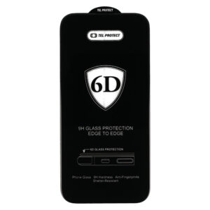 Tel Protect Full Glue 6D Tempered Glass skirtas SAMSUNG GALAXY S22/S23 BLACK (with fingerprint unlock) - 10 PACK - Image 2