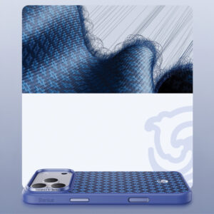 Benks Dėklas Magnetic Armor Pro Armor Grid Kevlar Metal Frame 600D (C.K.FL.AP.BE.B072) iPhone 18 Pro/17 Pro mėlynas (Camera Control Button) - Image 6