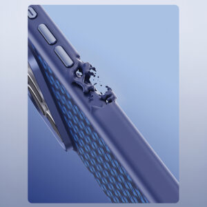 Benks Dėklas Magnetic Armor Pro Armor Grid Kevlar Metal Frame 600D (C.K.FL.AP.BE.B072) iPhone 18 Pro/17 Pro mėlynas (Camera Control Button) - Image 7