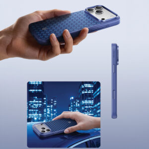 Benks Dėklas Magnetic Armor Pro Armor Grid Kevlar Metal Frame 600D (C.K.FL.AP.BE.B072) iPhone 18 Pro/17 Pro mėlynas (Camera Control Button) - Image 8