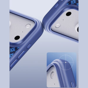 Benks Dėklas Magnetic Armor Pro Armor Grid Kevlar Metal Frame 600D (C.K.FL.AP.BE.B072) iPhone 18 Pro/17 Pro mėlynas (Camera Control Button) - Image 9