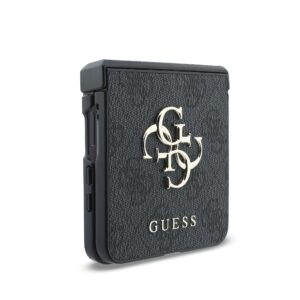 Guess PU 4G Metal Logo dėklas Samsung Galaxy Z Flip 8 pilkos spalvos - Image 2