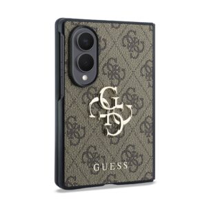 Guess PU 4G Metal Logo dėklas Samsung Galaxy Z Fold 8 rudos spalvos - Image 2