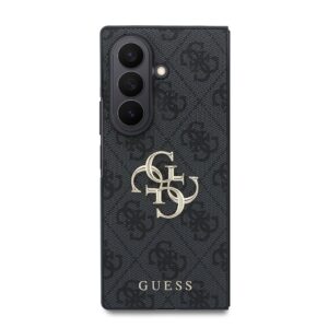 Guess PU 4G Metal Logo dėklas Samsung Galaxy Z Fold 8 Ultra pilkos spalvos