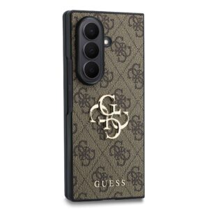 Guess PU 4G Metal Logo dėklas Samsung Galaxy Z Fold 8 Ultra rudos spalvos - Image 2