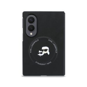 Karl Lagerfeld PU Karl and Choupette Heads Magnetic dėklas Samsung Galaxy Z Fold 8 juodos spalvos