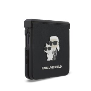 Karl Lagerfeld PU Saffiano Karl and Choupette dėklas Samsung Galaxy Z Flip 8 juodos spalvos - Image 2